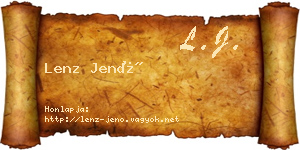 Lenz Jenő névjegykártya